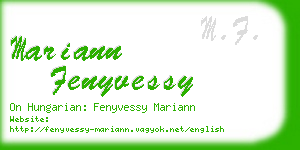 mariann fenyvessy business card